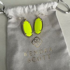Kendra Scott neon yellow Elle earrings